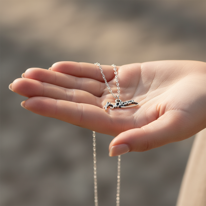 Mustafa Kemal Atatürk İmzalı Gümüş Kaplama Düz Zincir Kolye