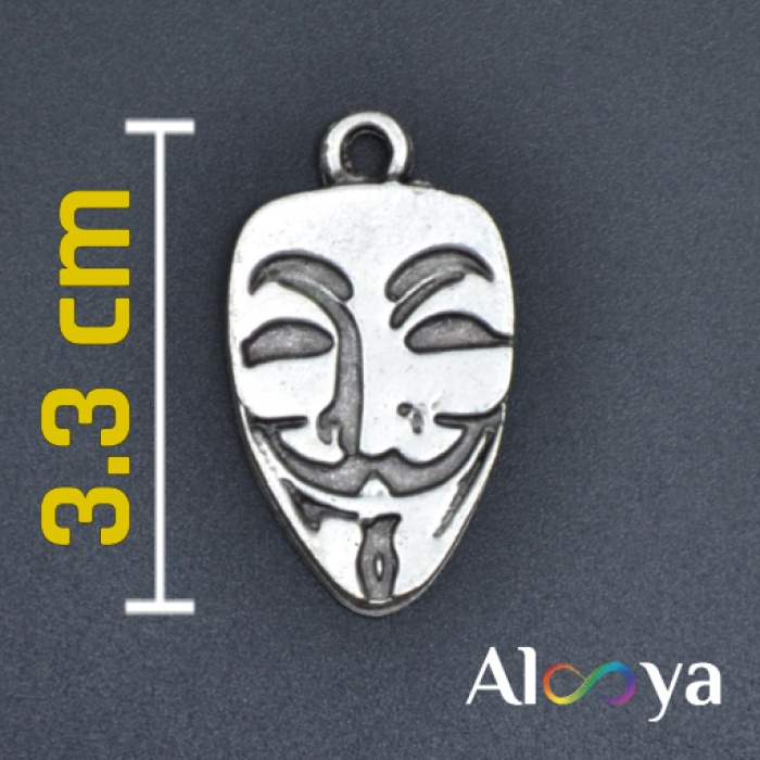 Direniş V For Vendetta Gümüş Kaplama Örme Zincir Kolye