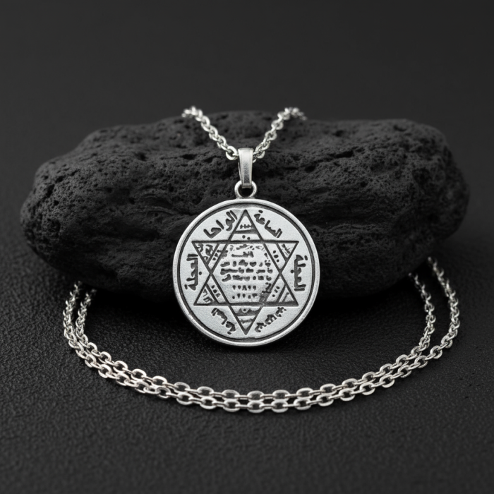 Hz. Süleyman Mühür  Gümüş Kaplama Düz Zincir Kolye