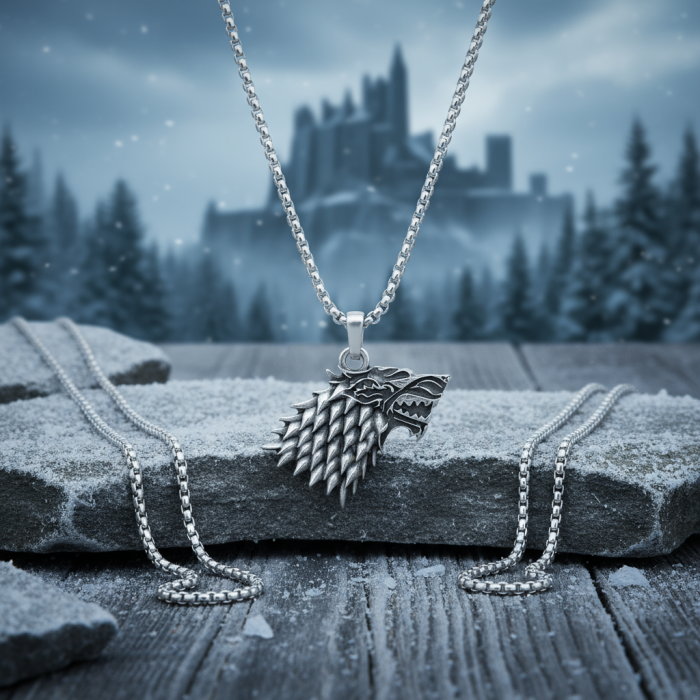 Game Of Thrones Kurt Gümüş Kaplama Örme Zincir Kolye