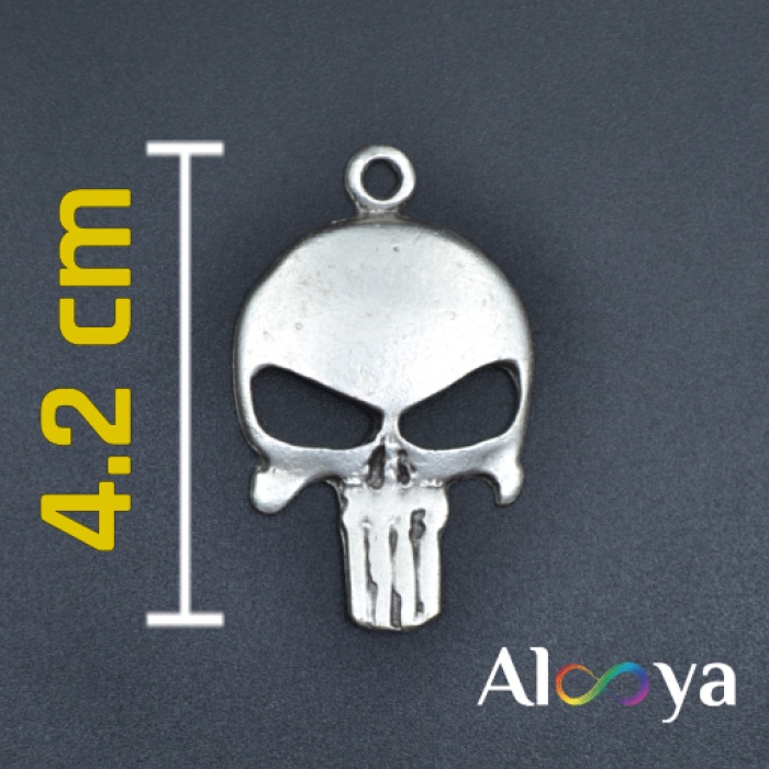 Punisher Cezalandırıcı Gümüş Kaplama Düz Zincir Kolye