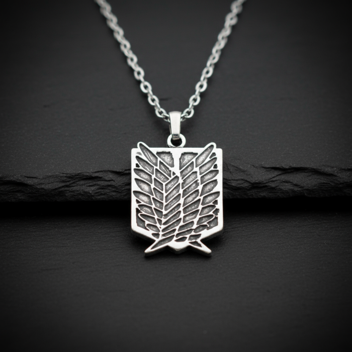 Attack On Titan Anime Gümüş Kaplama Düz Zincir Kolye