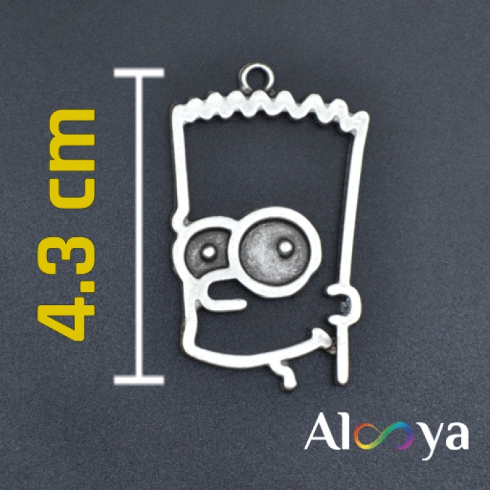 Bart Simpson Gümüş Kaplama Düz Zincir Kolye