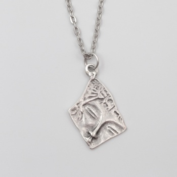 Yuyuyan Güzel Düz Ezme Zincir Kolye - Antik Gümüş Kaplama - Kadın Erkek - 60 cm