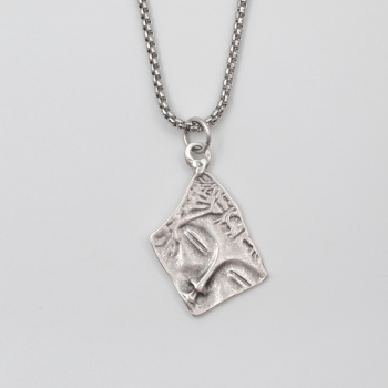 Yuyuyan Güzel Örme Zincir Kolye - Antik Gümüş Kaplama - Kadın Erkek - 60 cm