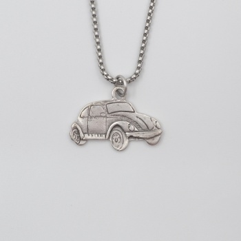 Nostaljik Vosvos Örme Zincir Kolye - Antik Gümüş Kaplama - Kadın Erkek - 60 cm