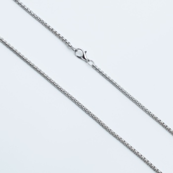 Gümüş Kaplama Örme Zincir Kolye - Silver Renk