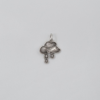 Bulut ve Yağmur Damlası Kolye Ucu - Antik Gümüş Kaplama - Kadın Erkek