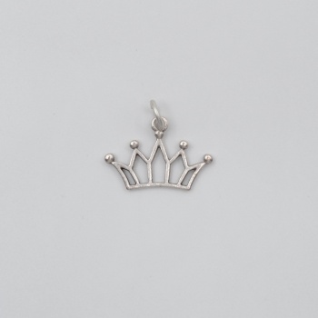 Taç Kolye Ucu - Antik Gümüş Kaplama - Kadın Erkek