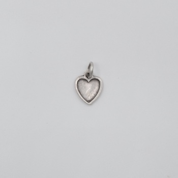 Minimalist Kalp Kolye Ucu - Antik Gümüş Kaplama - Kadın Erkek