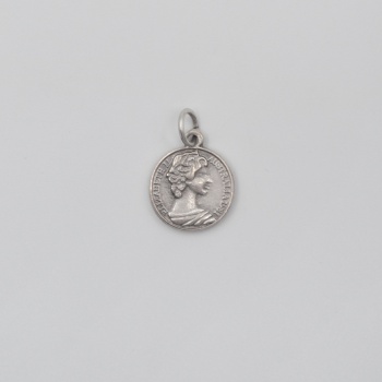 İngiliz Kraliçe II. Elizabeth Kolye Ucu - Antik Gümüş Kaplama - Kadın Erkek