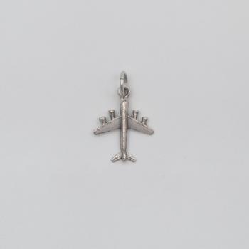 Küçük Uçak Kolye Ucu - Antik Gümüş Kaplama - Kadın Erkek