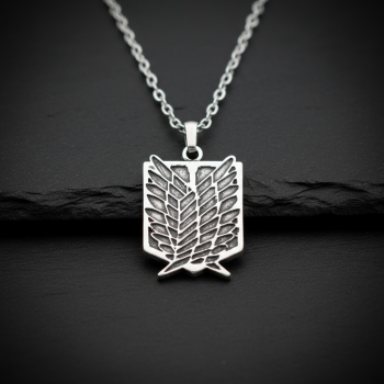 Attack On Titan Anime Gümüş Kaplama Düz Zincir Kolye