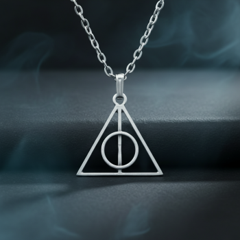 Harry Potter Ölüm Yadigarları Üçgen Gümüş Kaplama Düz Zincir Kolye