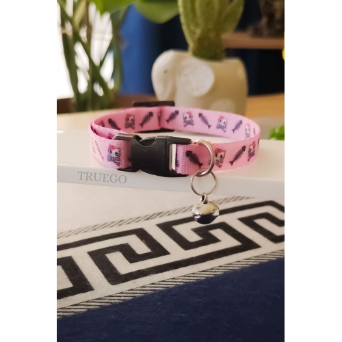 İskelet Kedi ve Köpek Boyun Tasması - Pembe