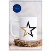 Kupa Bardak Seramik Mug - Gold Siyah Yıldız