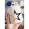 Kupa Bardak Seramik Mug - Gold Siyah Yıldız