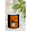 Baskılı Kupa Bardak Seramik Mug - Halloween Turuncu Siyah