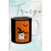 Baskılı Kupa Bardak Seramik Mug - Halloween Turuncu Siyah