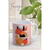 Baskılı Kupa Bardak Seramik Mug - Halloween Kedi ve Balkabağı