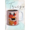 Baskılı Kupa Bardak Seramik Mug - Halloween Kedi ve Balkabağı