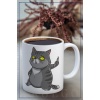 Baskılı Kupa Bardak Seramik Mug - Kedi
