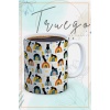 Baskılı Kupa Bardak Seramik Mug - Kedili Gökkuşağı