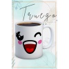 Baskılı Kupa Bardak Seramik Mug - Çok Mutlu Emoji
