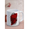 Baskılı Kupa Bardak Seramik Mug - Parmak İzi Kanlı Kafatası