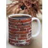 Baskılı Kupa Bardak Seramik Mug - Tuğla Duvar