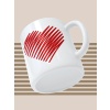 Kupa Bardak Seramik Mug - Çizgi Kırmızı Sevgi Kalp