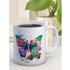 Baskılı Kupa Bardak Seramik Mug - Renkli Kelebekler