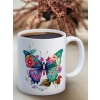 Baskılı Kupa Bardak Seramik Mug - Renkli Kelebekler