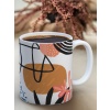 Baskılı Kupa Bardak Seramik Mug - Geometrik Çizgi