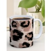 Baskılı Kupa Bardak Seramik Mug - leopar Desen