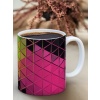 Baskılı Kupa Bardak Seramik Mug - Kırmızı Yeşil Desen