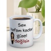 Baskılı Kupa Bardak Seramik Mug - Kafam kadar Güzel Değilsin