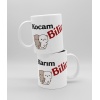 Baskılı Kupa Bardak Seramik Mug - Karım Bilir, Kocam Bilir Set