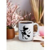 Baskılı Kupa Bardak Seramik Mug - Süpürgeli Cadı
