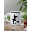 Baskılı Kupa Bardak Seramik Mug - Süpürgeli Cadı