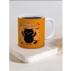 Baskılı Kupa Bardak Seramik Mug - Halloween Kedi