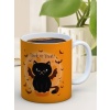 Baskılı Kupa Bardak Seramik Mug - Halloween Kedi