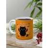 Baskılı Kupa Bardak Seramik Mug - Halloween Kedi