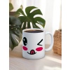 Baskılı Kupa Bardak Seramik Mug - Göz Kırpan Emoji