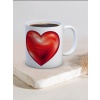 Baskılı Kupa Bardak Seramik Mug - 3D Kırmızı Kalp