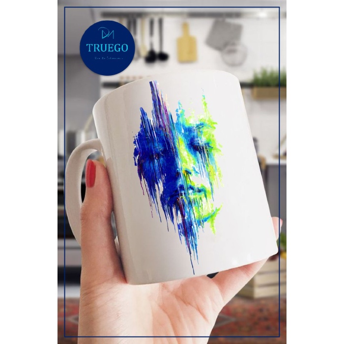 Baskılı Kupa Bardak Seramik Mug -Kadın Tablo
