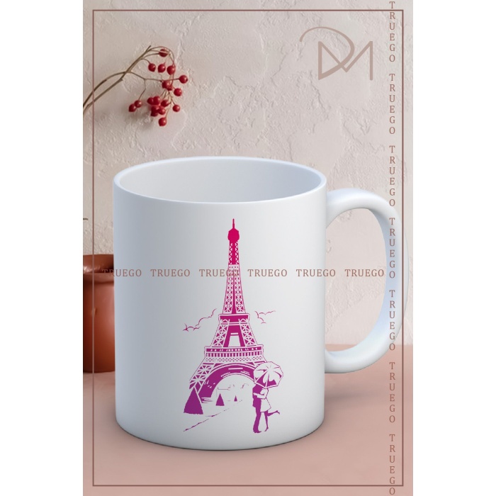 Baskılı Kupa Bardak Seramik Mug - Eyfel Kulesi