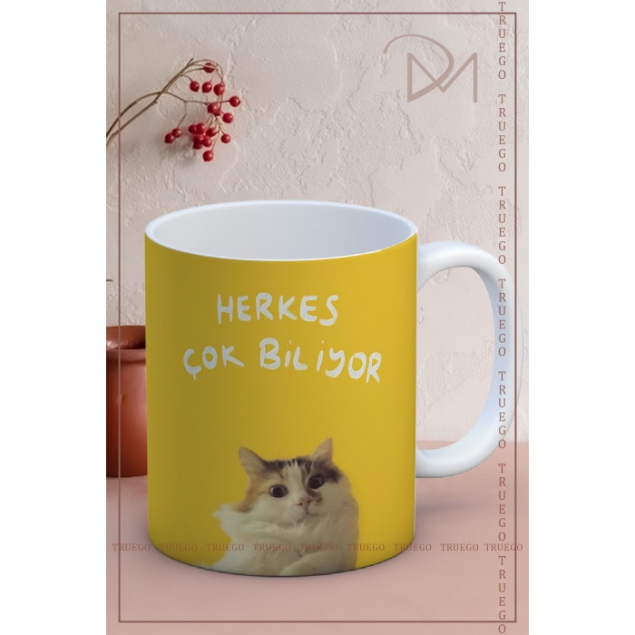 Baskılı Kupa Bardak Seramik Mug - Herkes Çok Biliyor