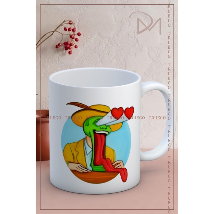 Baskılı Kupa Bardak Seramik Mug - Maske