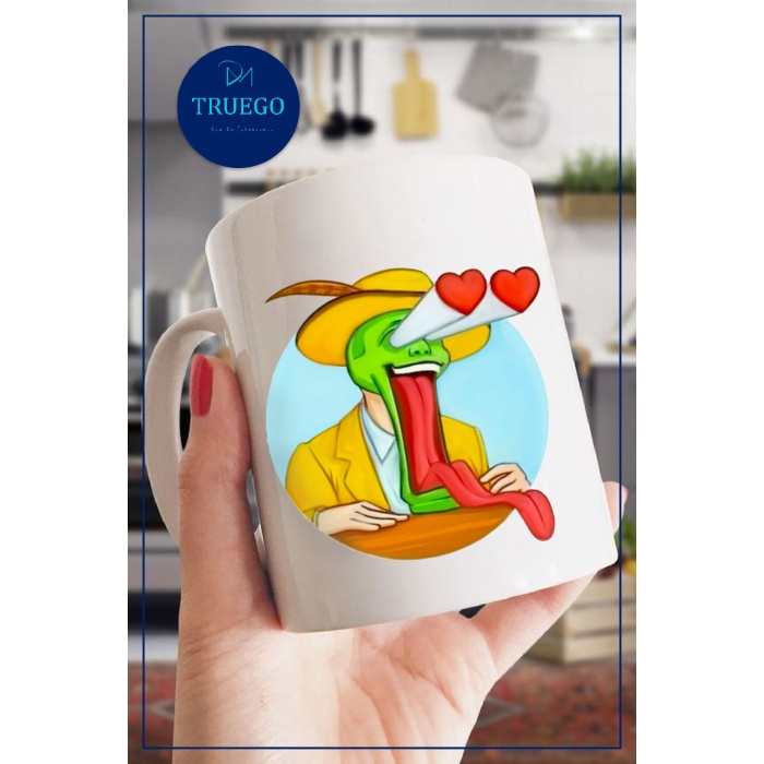 Baskılı Kupa Bardak Seramik Mug - Maske